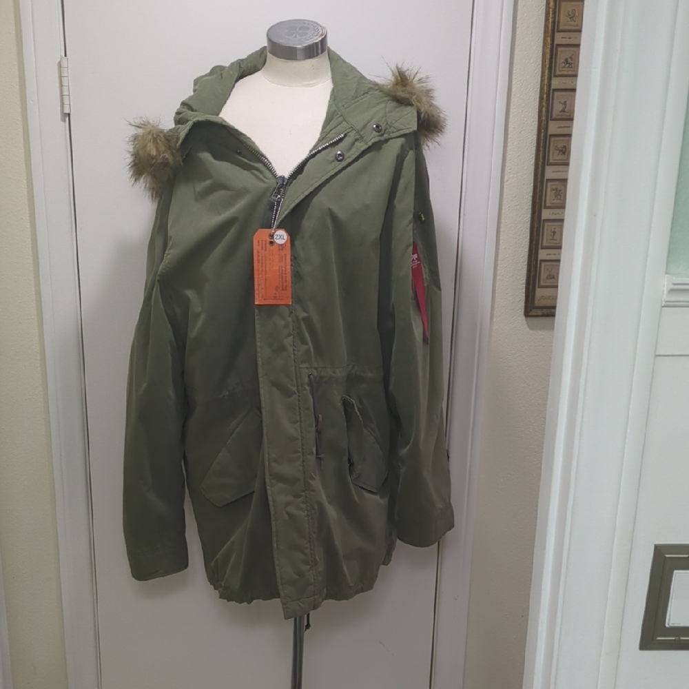 Alpha Industries J-4 (M-65) Olive Green Military Parka NWT Size XXL